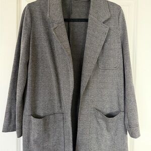 Madewell Oversized Knit Blazer in Glen Plaid / SMALL / GRAVEL GLEN PLAID